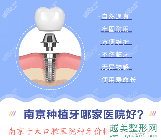 南京种植牙医院哪家好?排名前十这几家种牙价格便宜技术好