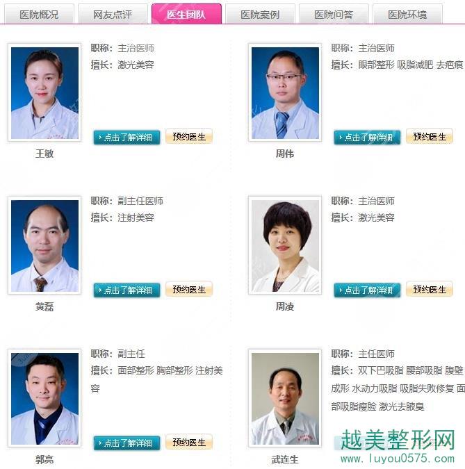 武汉中南医院整形科医生信息