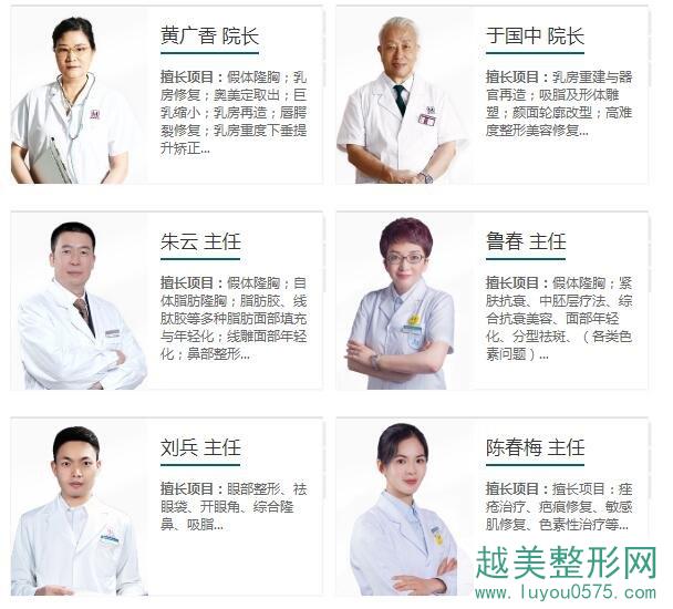 广州中家医家庭整形医院医生名单