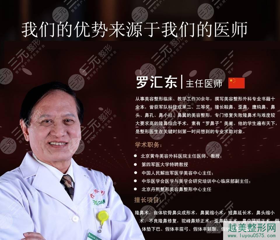 中国很难预约十大top级隆鼻专家罗汇东